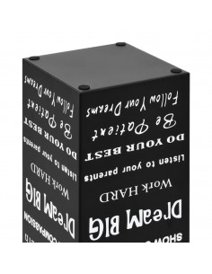 Porta Ombrelli con Scritte in Acciaio Nero