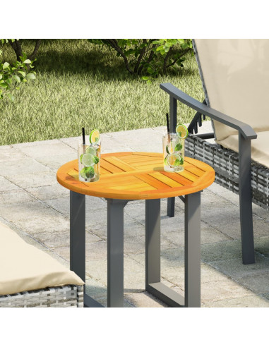 Piano per Tavolo Ø50x2 cm Rotondo in Legno Massello di Acacia