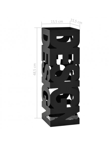 Porta Ombrelli Design in Acciaio Nero