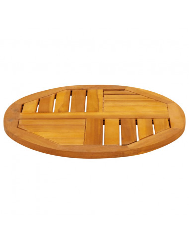 Piano per Tavolo Ø50x2 cm Rotondo in Legno Massello di Acacia
