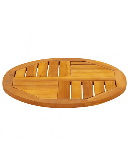 Piano per Tavolo Ø50x2 cm Rotondo in Legno Massello di Acacia