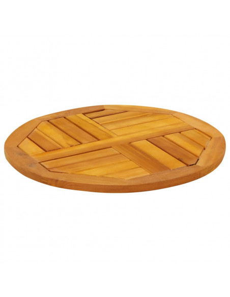 Piano per Tavolo Ø50x2 cm Rotondo in Legno Massello di Acacia