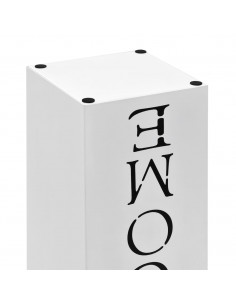 Porta Ombrelli Welcome in Acciaio Bianco