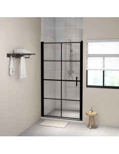 Porta per Doccia in Vetro Temperato 100x178 cm Nera