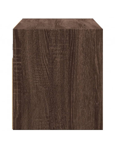 Mobile TV a Parete con Luci LED Rovere Marrone 80x31x35 cm