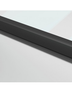 Porta per Interni Nera 76x201,5cm Vetro Temperato e Alluminio