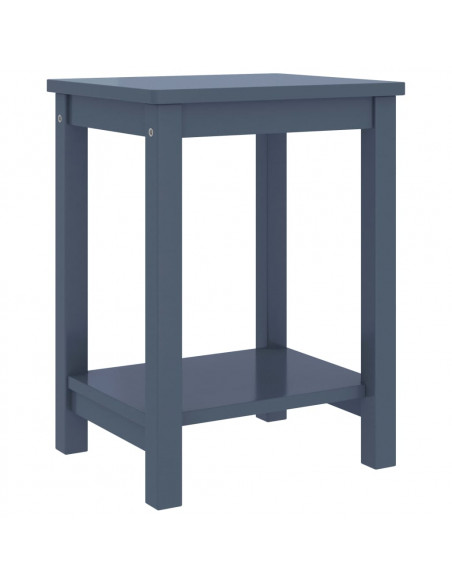 Comodino Grigio Chiaro 35x30x47 cm in Legno Massello di Pino