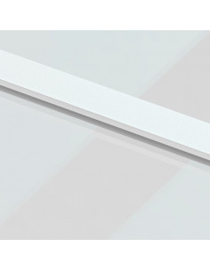 Porta Scorrevole Bianca 90x205 cm Vetro Temperato e Alluminio