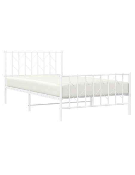 Giroletto con Testiera e Pediera Metallo Bianco 107x203 cm