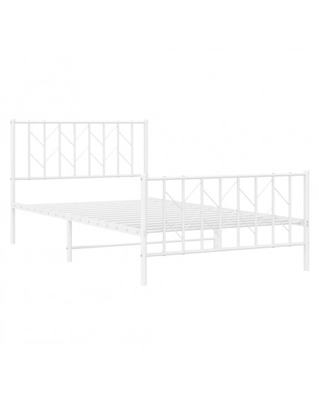Giroletto con Testiera e Pediera Metallo Bianco 107x203 cm