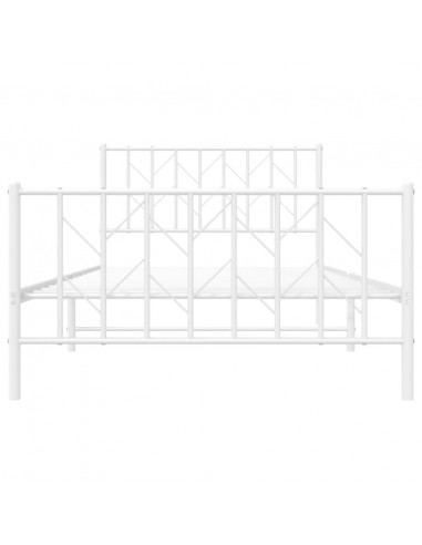 Giroletto con Testiera e Pediera Metallo Bianco 107x203 cm