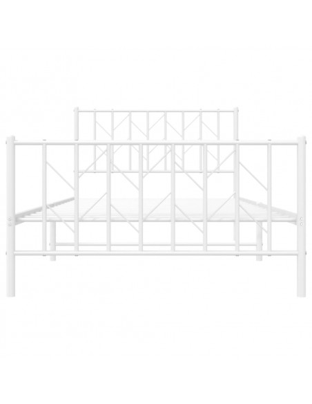 Giroletto con Testiera e Pediera Metallo Bianco 107x203 cm