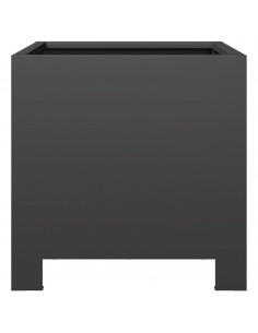 Fioriere da Giardino 2 pz Nere 30x30x30 cm in Acciaio 2