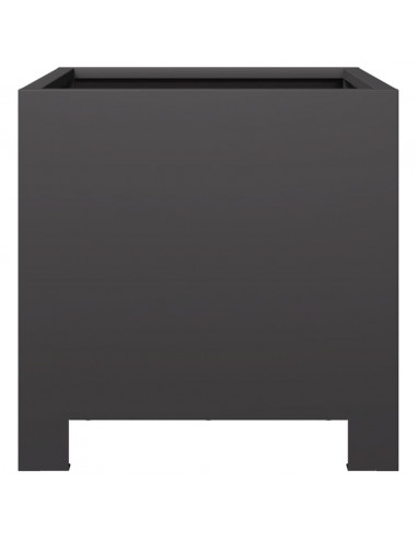 Fioriere da Giardino 2 pz Nere 30x30x30 cm in Acciaio