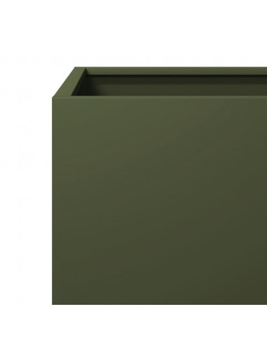 Fioriere da Giardino 2 pz Verde Oliva 40x40x40 cm in Acciaio