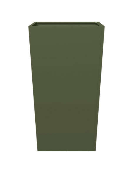 Fioriere da Giardino 2 pz Verde Oliva 45x45x75 cm in Acciaio