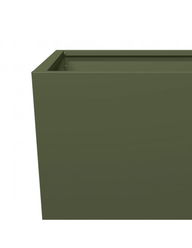 Fioriere da Giardino 2 pz Verde Oliva 45x45x75 cm in Acciaio