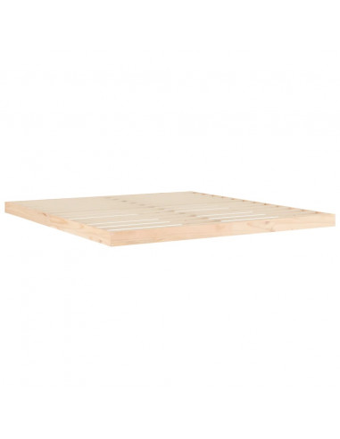 Giroletto Nero 180x200 cm Super King in Legno Massello di Pino