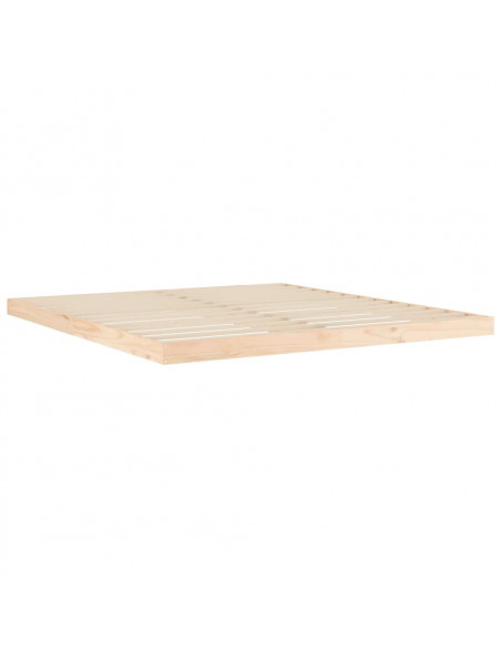 Giroletto Nero 180x200 cm Super King in Legno Massello di Pino