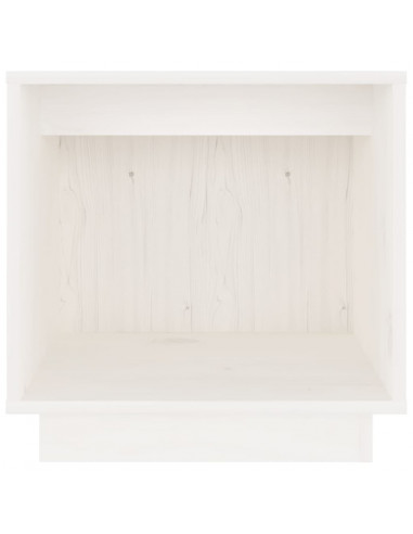 Comodino Bianco 40x30x40 cm in Legno Massello di Pino