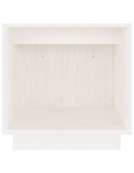 Comodino Bianco 40x30x40 cm in Legno Massello di Pino