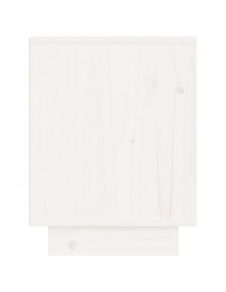 Comodino Bianco 40x30x40 cm in Legno Massello di Pino