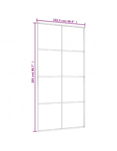 Porta Scorrevole in Vetro ESG e Alluminio 102,5x205 cm Bianca