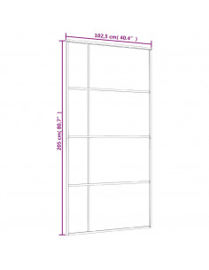 Porta Scorrevole in Vetro ESG e Alluminio 102,5x205 cm Bianca