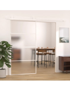 Porta Scorrevole in Vetro ESG e Alluminio 102,5x205 cm Bianca