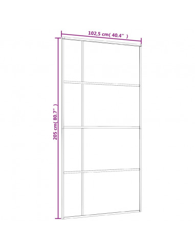 Porta Scorrevole in Vetro ESG e Alluminio 102,5x205 cm Bianca