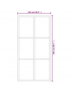 Porta Scorrevole in Vetro ESG e Alluminio 102x205 cm Nera