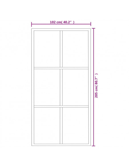 Porta Scorrevole in Vetro ESG e Alluminio 102x205 cm Nera