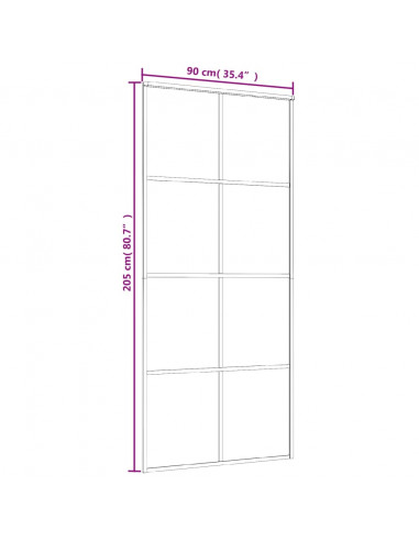 Porta Scorrevole in Vetro ESG e Alluminio 90x205 cm Bianca