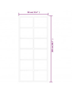Porta Scorrevole in Vetro ESG e Alluminio 90x205 cm Nera