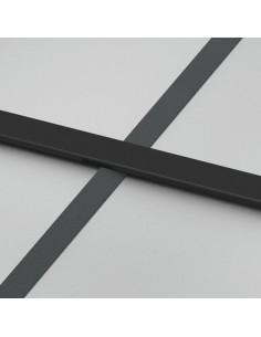 Porta Scorrevole Nera 102,5x205 cm Vetro Temperato e Alluminio