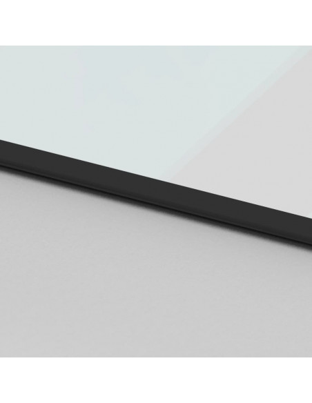 Porta Scorrevole Nera 102,5x205 cm Vetro Temperato e Alluminio