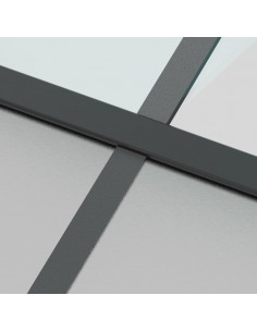 Porta Scorrevole Nera 102,5x205 cm Vetro Temperato e Alluminio