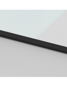 Porta Scorrevole Nera 102,5x205 cm Vetro Temperato e Alluminio