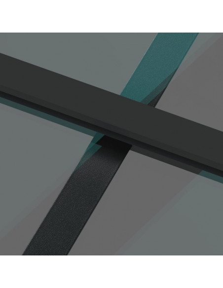 Porta Scorrevole Nera 102,5x205 cm Vetro Temperato e Alluminio