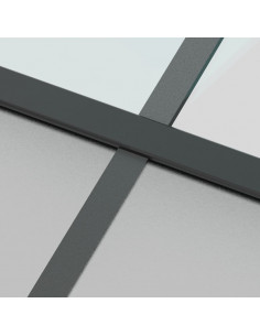 Porta Scorrevole Nera 102,5x205 cm Vetro Temperato e Alluminio