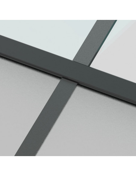 Porta Scorrevole Nera 102,5x205 cm Vetro Temperato e Alluminio