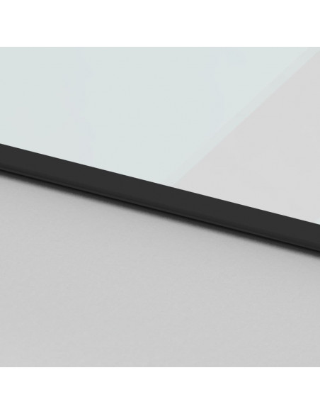 Porta Scorrevole Nera 76x205 cm in Vetro Temperato e Alluminio