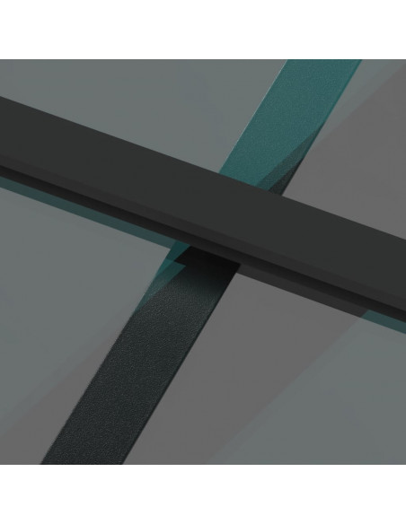 Porta Scorrevole Nera 90x205 cm in Vetro Temperato e Alluminio