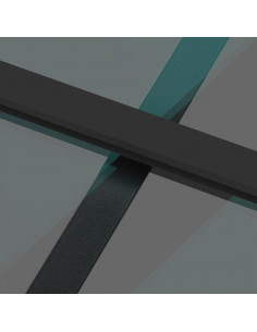 Porta Scorrevole Nera 90x205 cm in Vetro Temperato e Alluminio