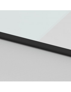 Porta Scorrevole Nera 90x205 cm in Vetro Temperato e Alluminio