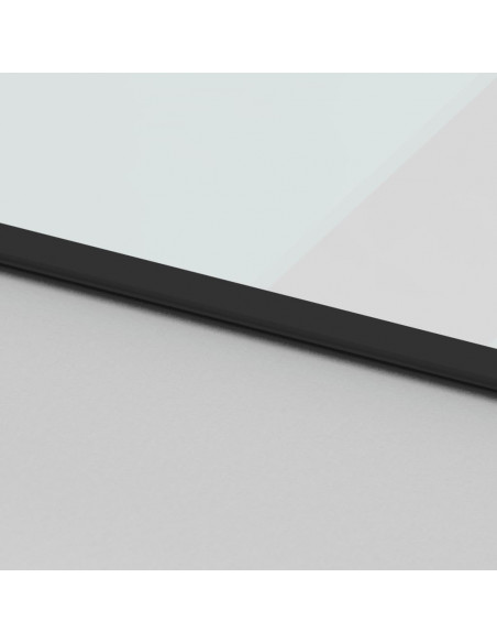 Porta Scorrevole Nera 90x205 cm in Vetro Temperato e Alluminio