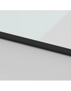 Porta Scorrevole Nera 90x205 cm in Vetro Temperato e Alluminio