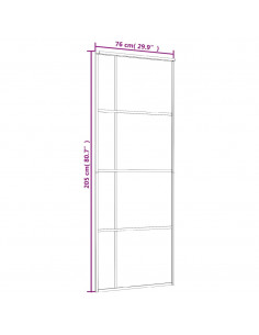 Porta Scorrevole Smerigliato ESG Vetro Alluminio 76x205 cm Nera