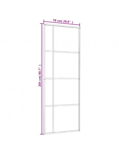 Porta Scorrevole Smerigliato ESG Vetro Alluminio 76x205 cm Nera