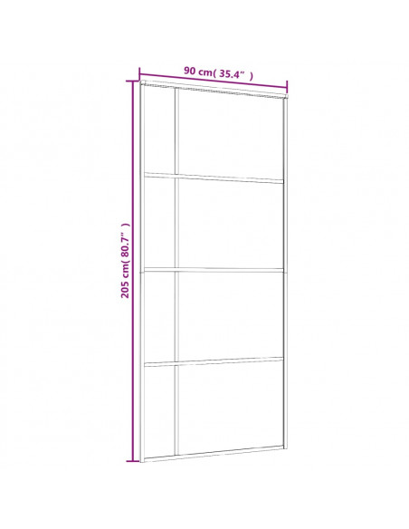 Porta Scorrevole Vetro Smerigliato ESG Alluminio 90x205 cm Nera
